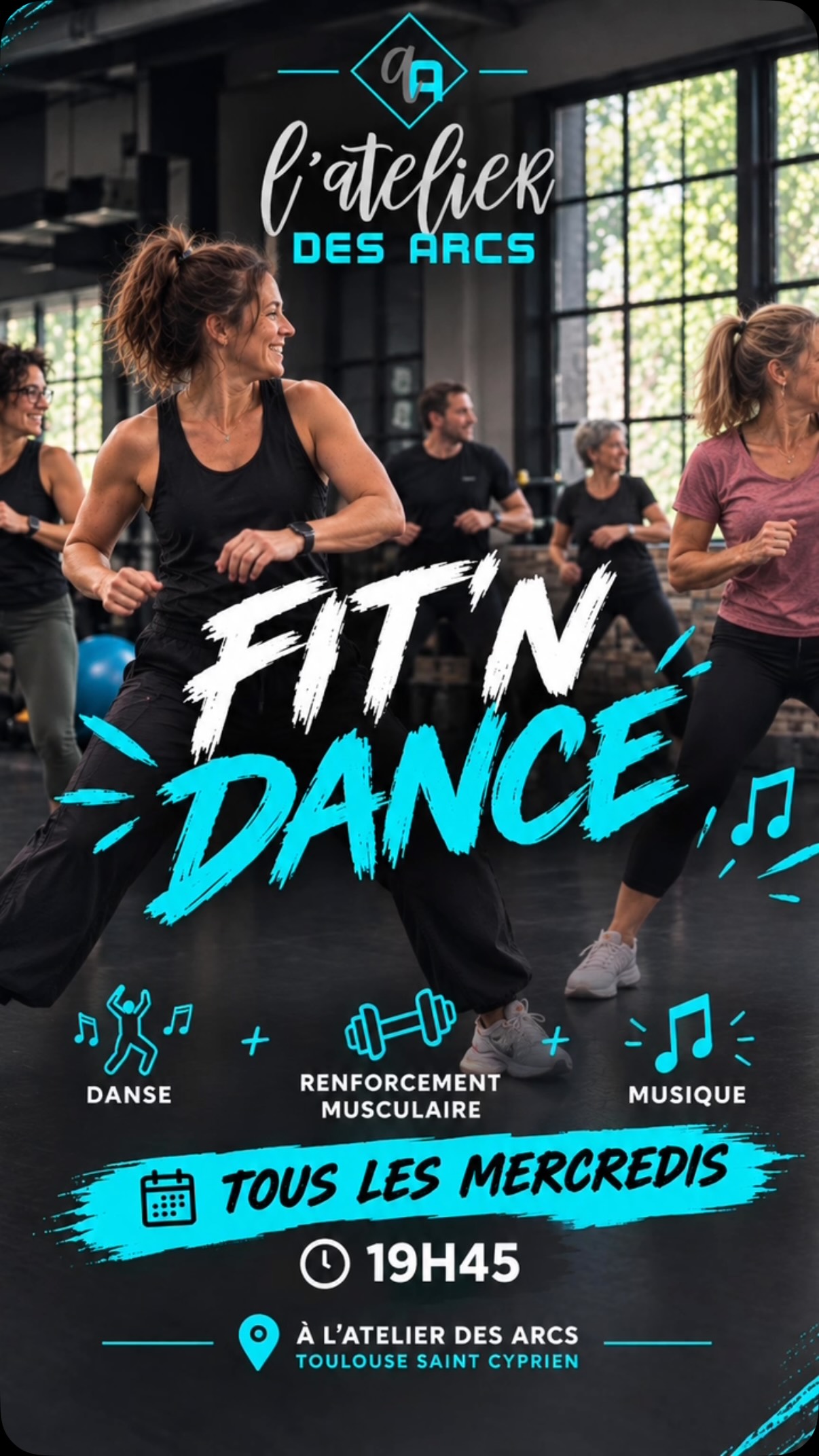 Cours Fit'n Dance à L'Atelier des Arcs, Toulouse Saint-Cyprien